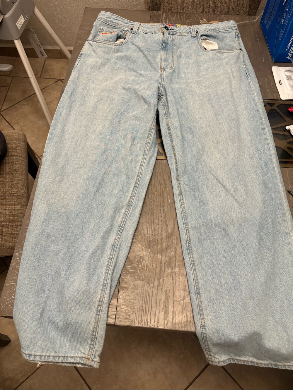 Empyre Light Wash Men’s Straight Leg Jeans - Light Blue 40